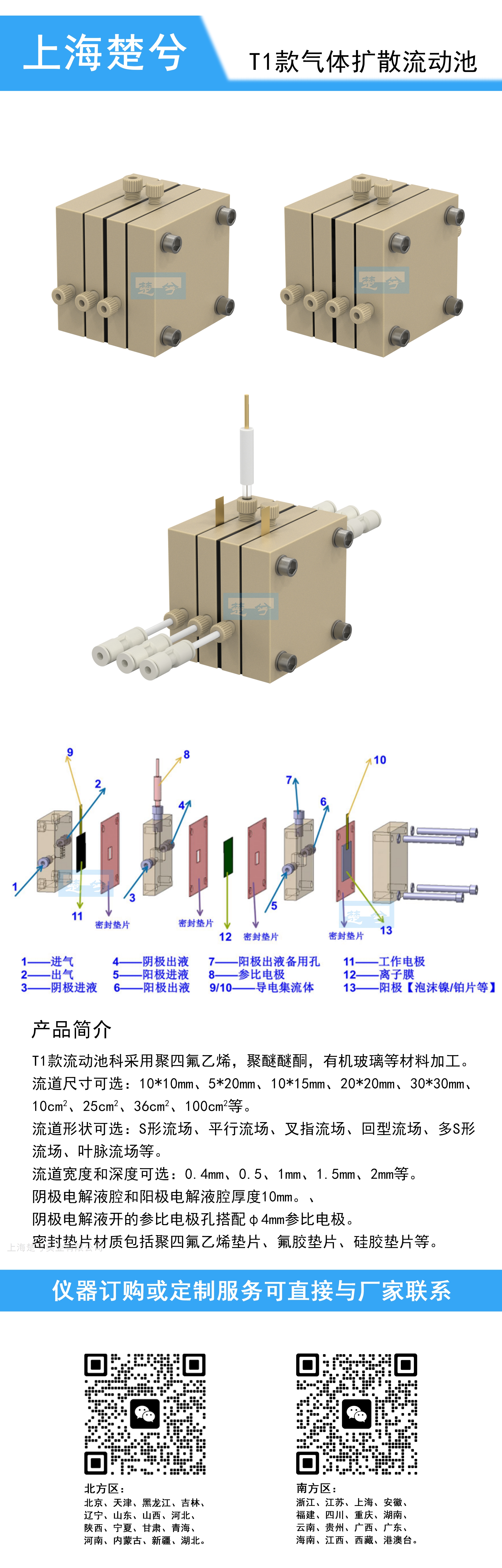 T1氣體擴散電極電解池 二氧化碳還原